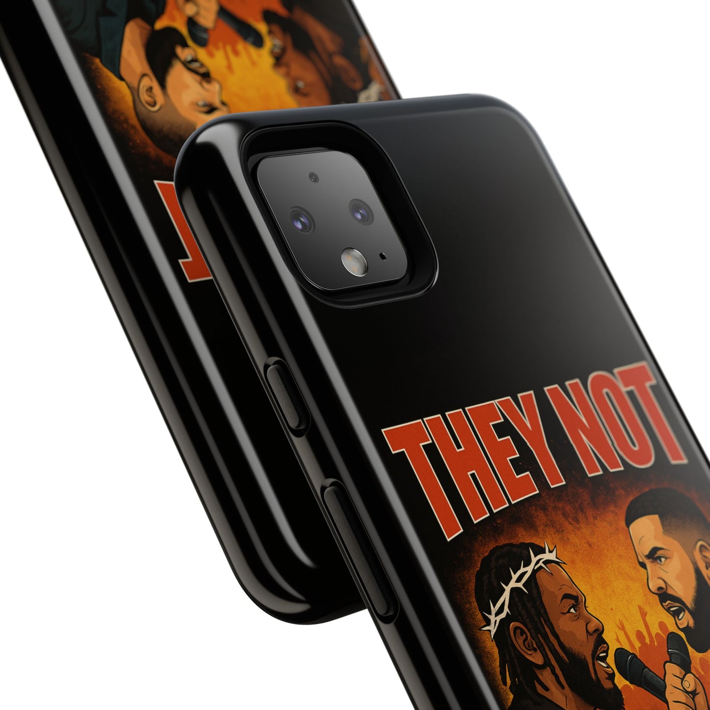 "Tough phone case, durable iPhone cover with funny design, perfect gift for Drake fans.