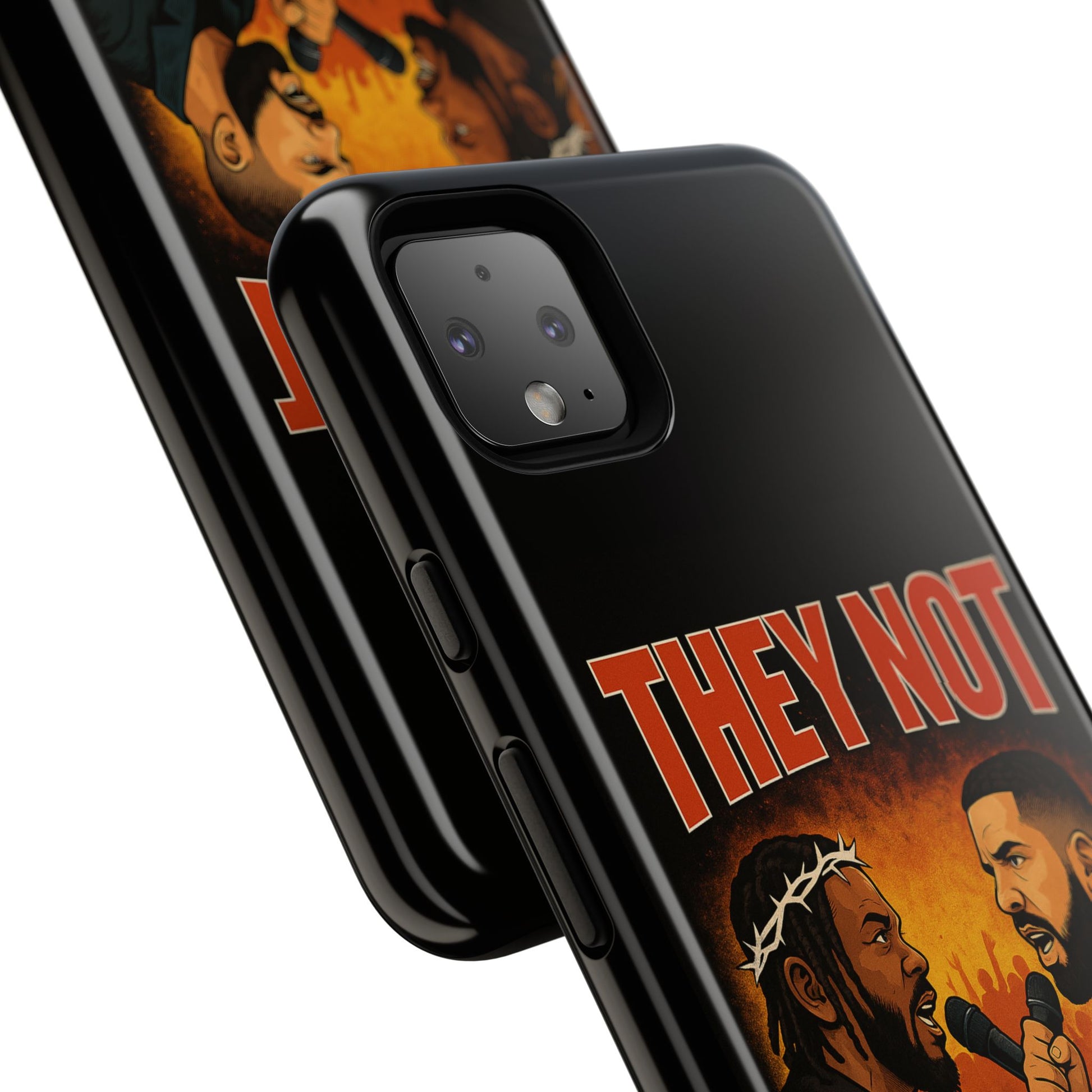 "Tough phone case, durable iPhone cover with funny design, perfect gift for Drake fans.