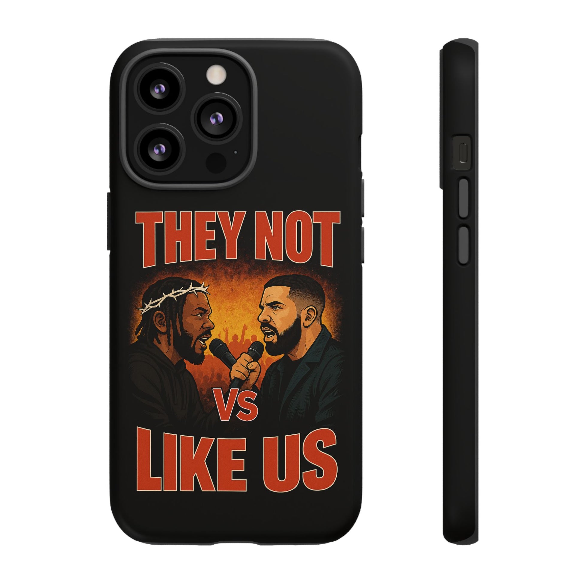 "Tough phone case, durable iPhone cover with funny design, perfect gift for Drake fans.