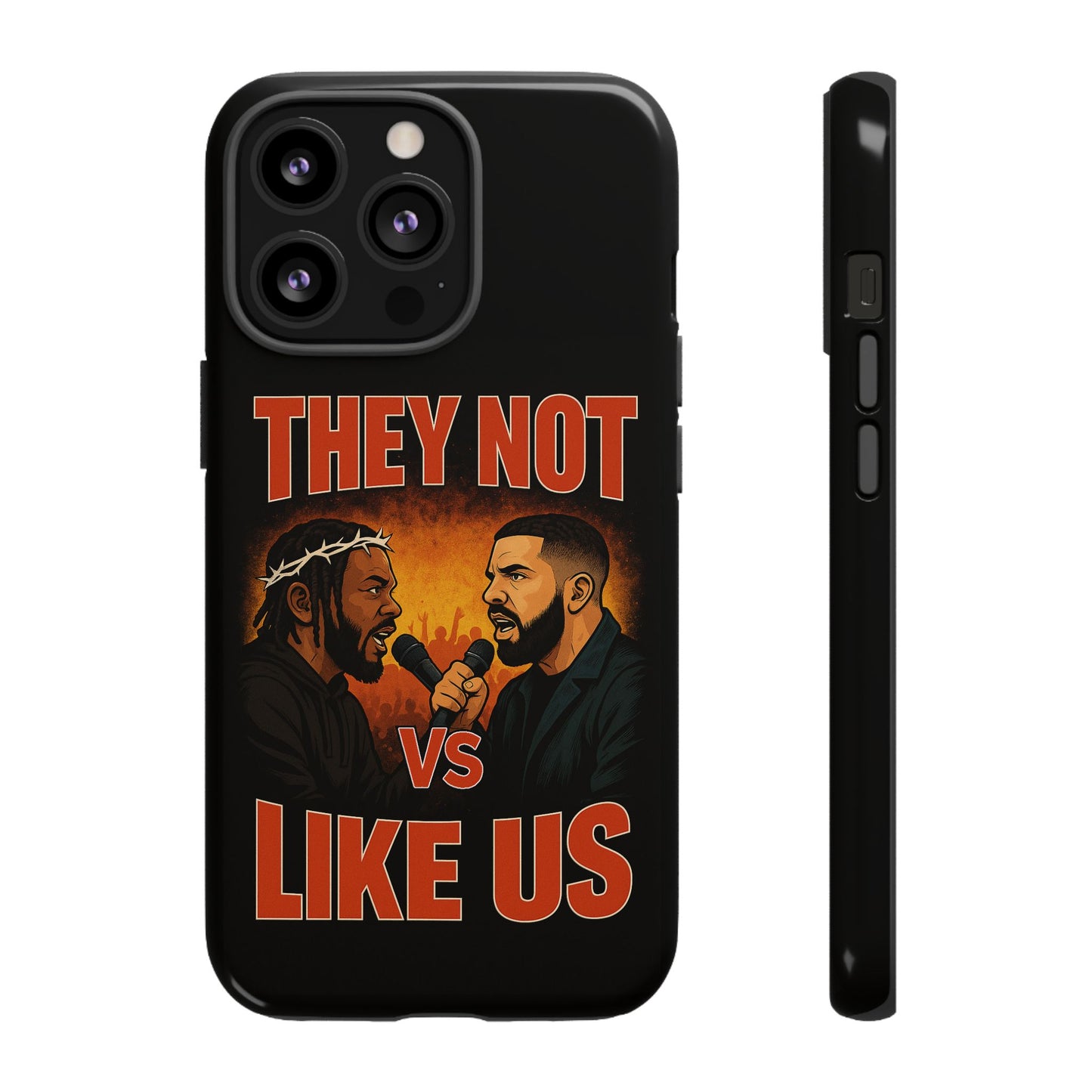 "Tough phone case, durable iPhone cover with funny design, perfect gift for Drake fans.