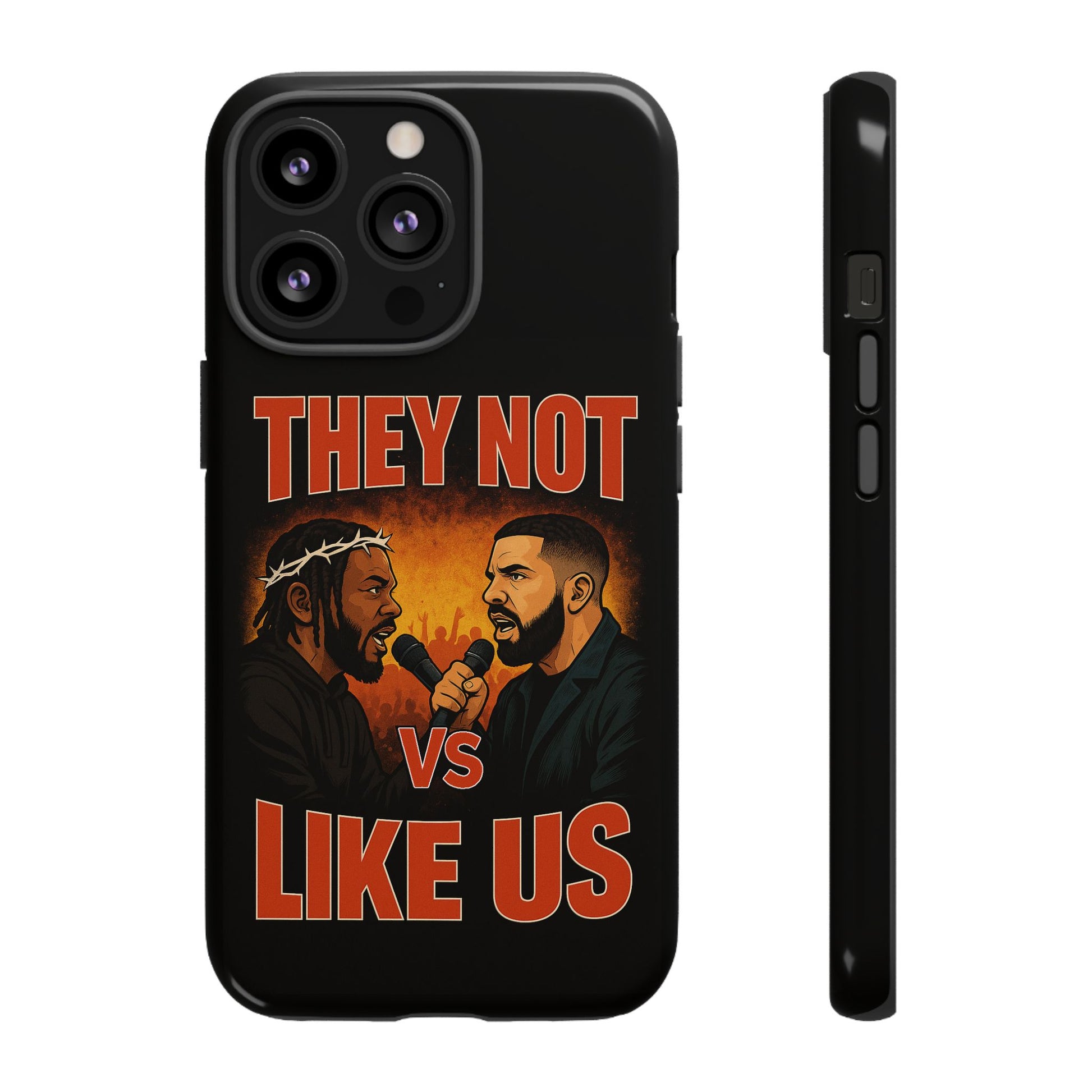 "Tough phone case, durable iPhone cover with funny design, perfect gift for Drake fans.