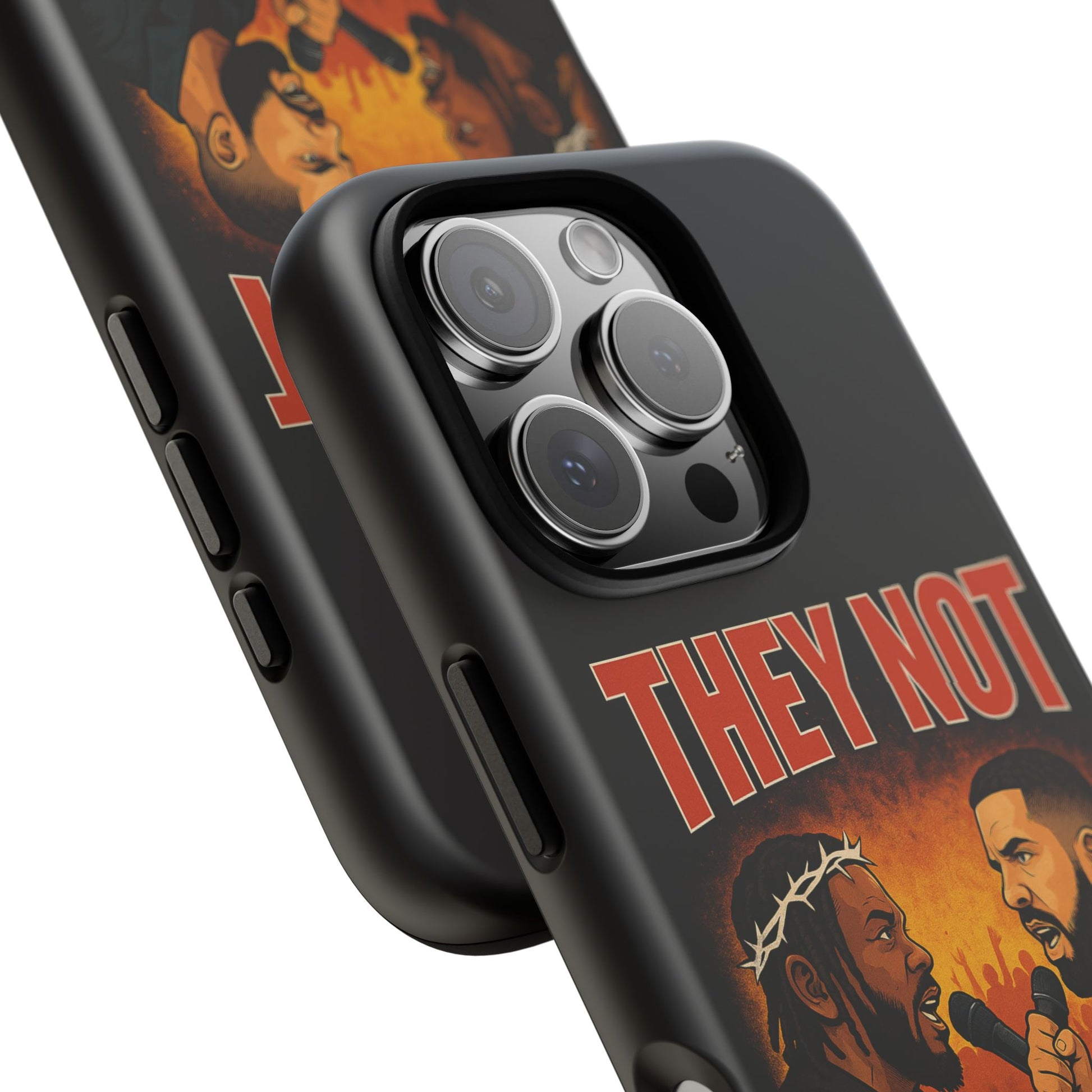 "Tough phone case, durable iPhone cover with funny design, perfect gift for Drake fans.