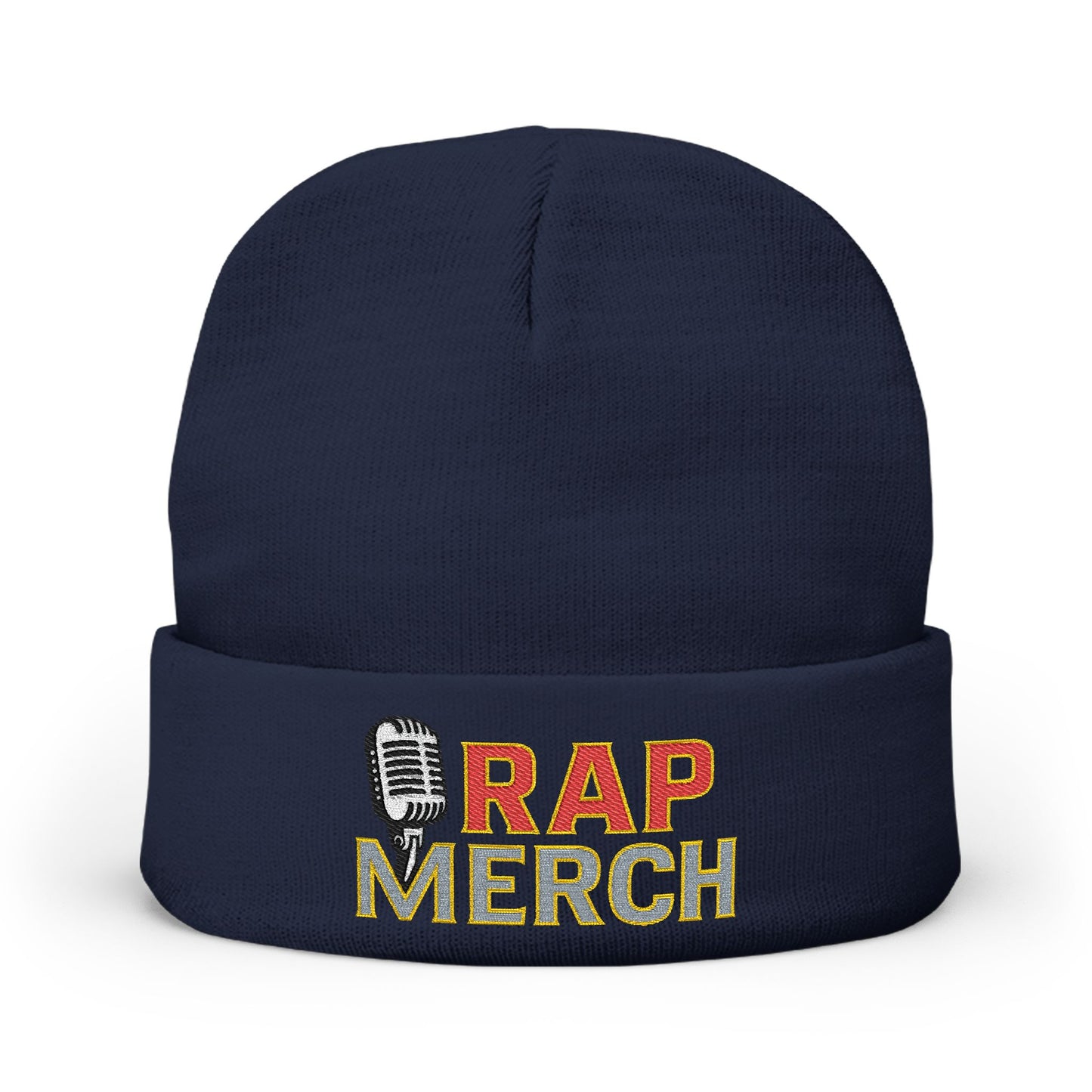 Rap Merch Embroidered Knit Beanie, Hip Hop Accessory, Music Lover Gift, Streetwear Fashion, Winter Warmth, Trendy Headwear