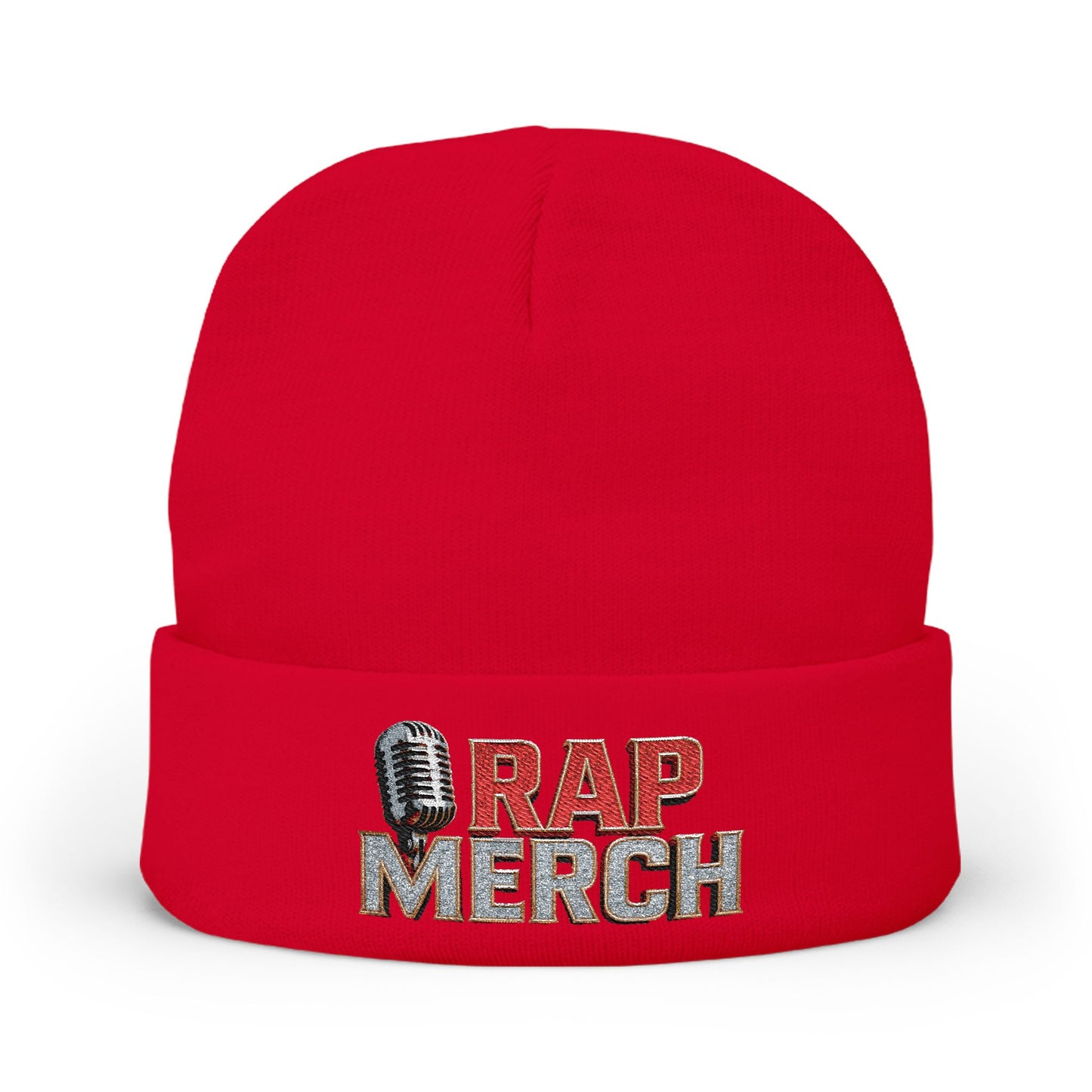 Rap Merch Embroidered Knit Beanie, Hip Hop Accessory, Music Lover Gift, Streetwear Fashion, Winter Warmth, Trendy Headwear