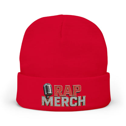 Rap Merch Embroidered Knit Beanie, Hip Hop Accessory, Music Lover Gift, Streetwear Fashion, Winter Warmth, Trendy Headwear