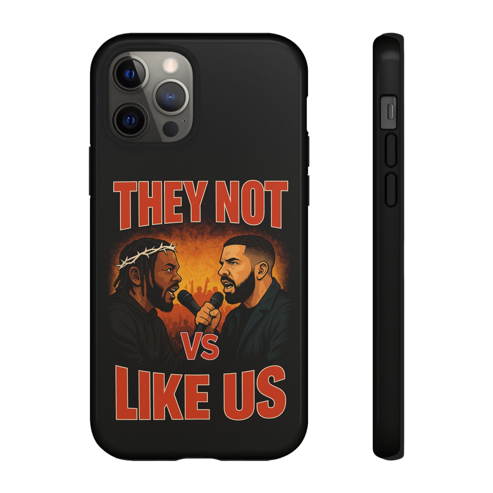 "Tough phone case, durable iPhone cover with funny design, perfect gift for Drake fans.