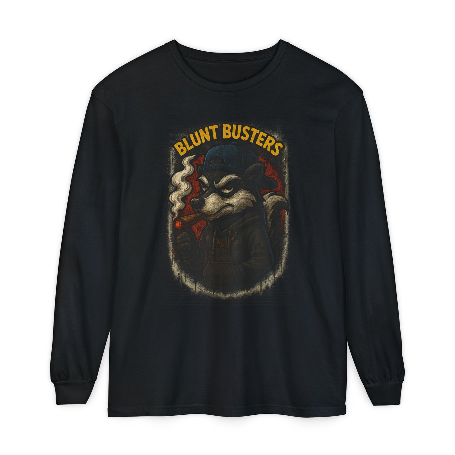 Retro Cartoon Long Sleeve T-Shirt for Casual Wear, Hipster Gift, Streetwear Style, Unisex Fashion, Graphic Tees, Blunt Busters Design