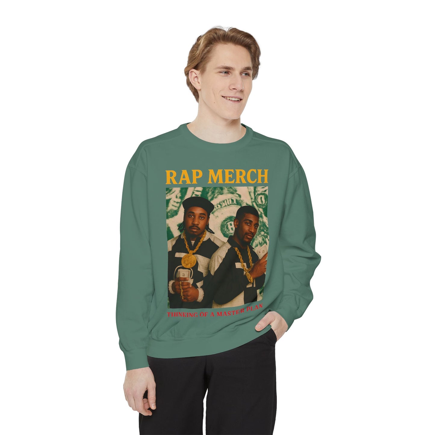 Rap Merch Unisex Garment-Dyed Sweatshirt, Cool Streetwear, Gift for Hip-Hop Fans, Casual Wear, Music Lover's Apparel