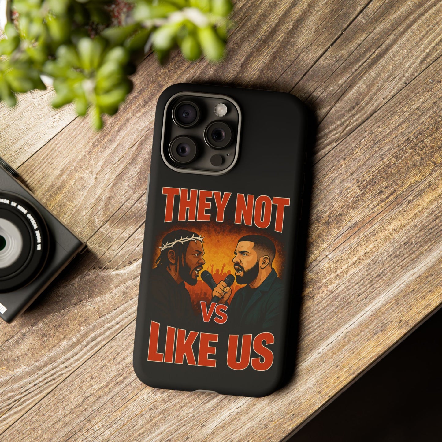 "Tough phone case, durable iPhone cover with funny design, perfect gift for Drake fans.