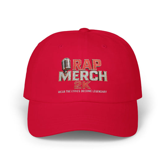 Rap Merch 2K Classic Dad Hat – Bold Red Streetwear Cap with Hip Hop Vibes, Summer Accessory, Streetwear Style