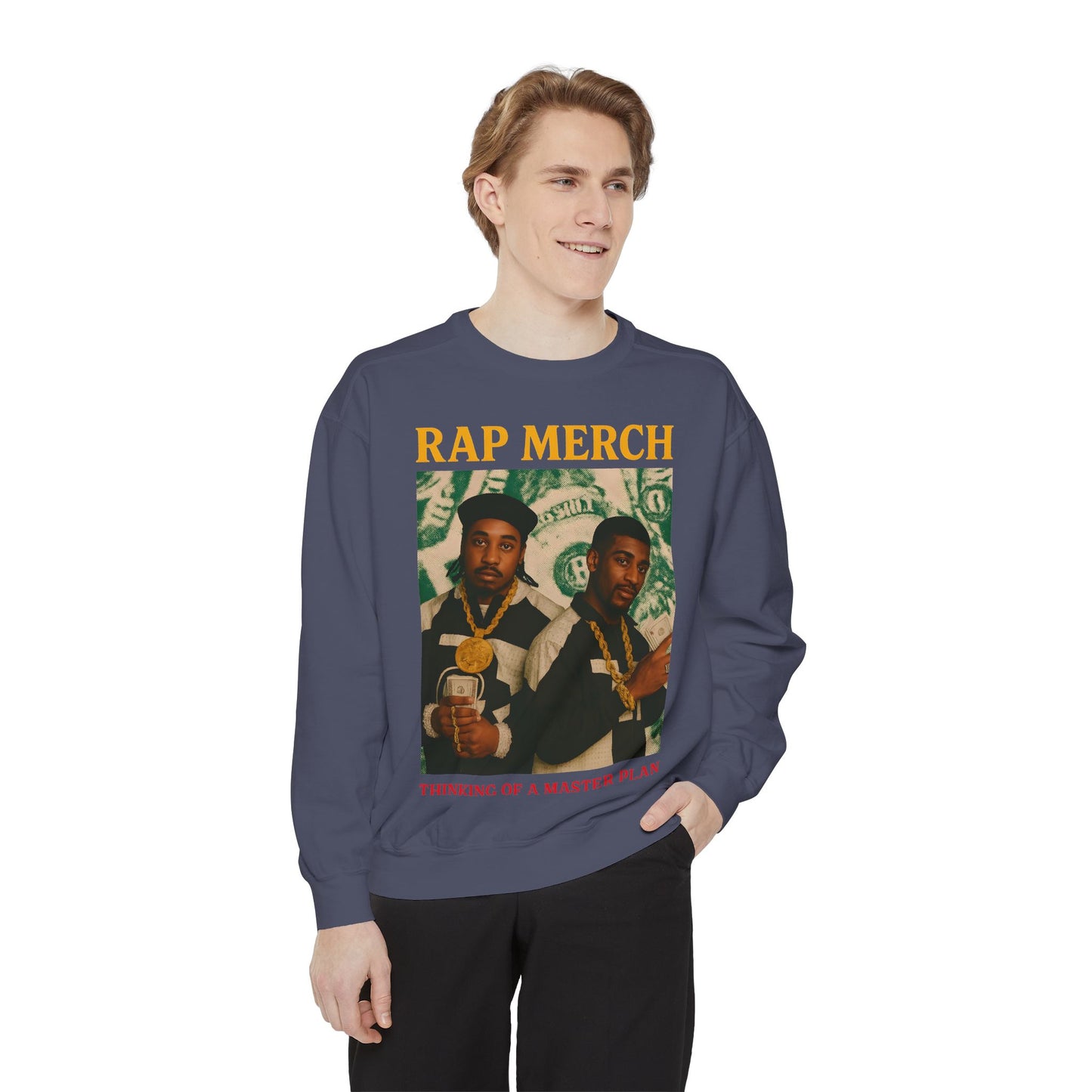 Rap Merch Unisex Garment-Dyed Sweatshirt, Cool Streetwear, Gift for Hip-Hop Fans, Casual Wear, Music Lover's Apparel