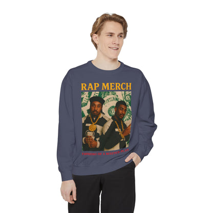 Rap Merch Unisex Garment-Dyed Sweatshirt, Cool Streetwear, Gift for Hip-Hop Fans, Casual Wear, Music Lover's Apparel