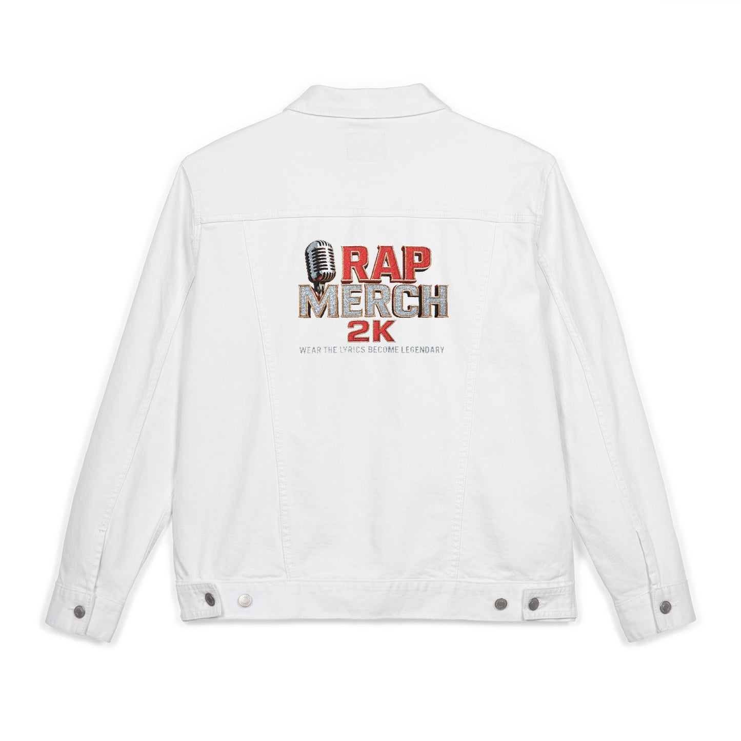 Embroidered RAP MERCH Denim Jacket