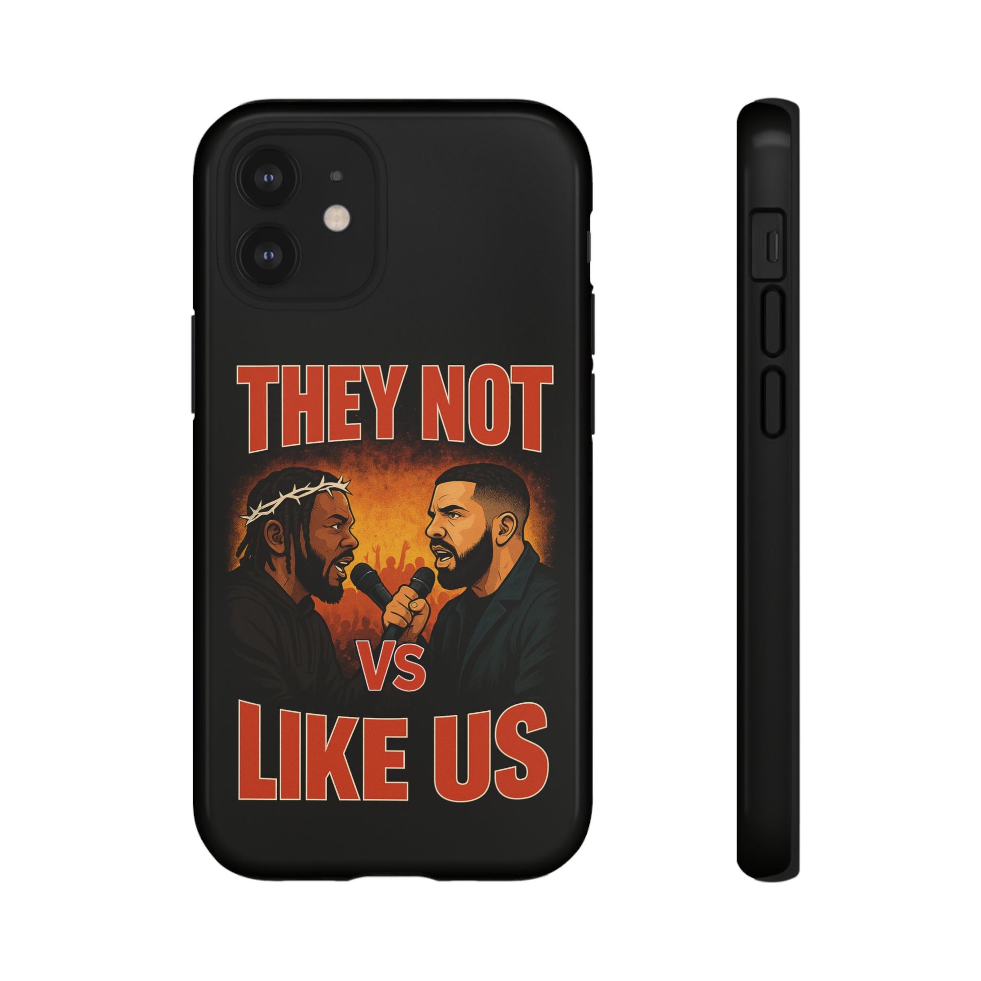 "Tough phone case, durable iPhone cover with funny design, perfect gift for Drake fans.