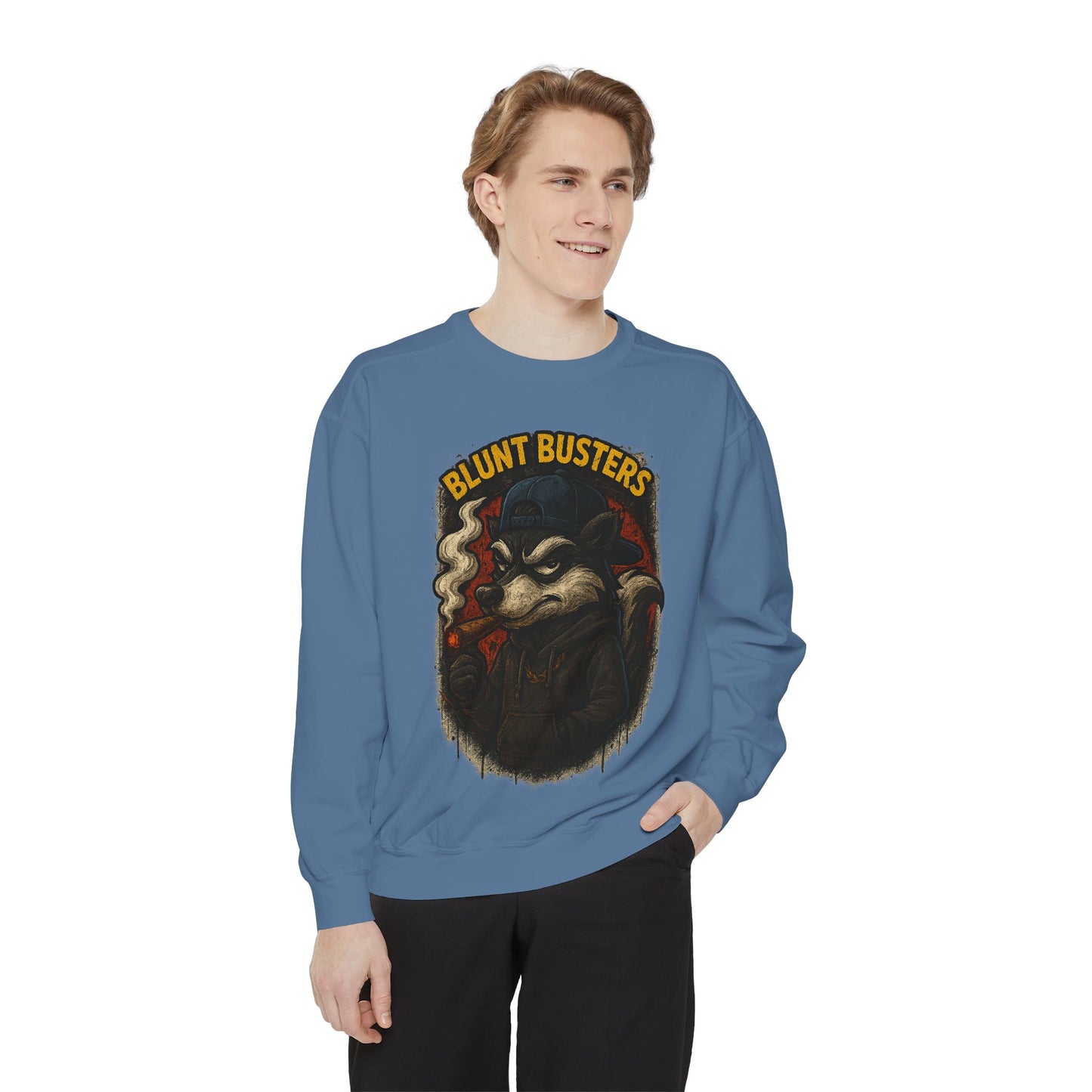 Blunt Busters Unisex Garment-Dyed Sweatshirt - Cozy, Unique Graphic Sweatshirt for Casual Style, Perfect for Gifts, Streetwear, Fall [...]