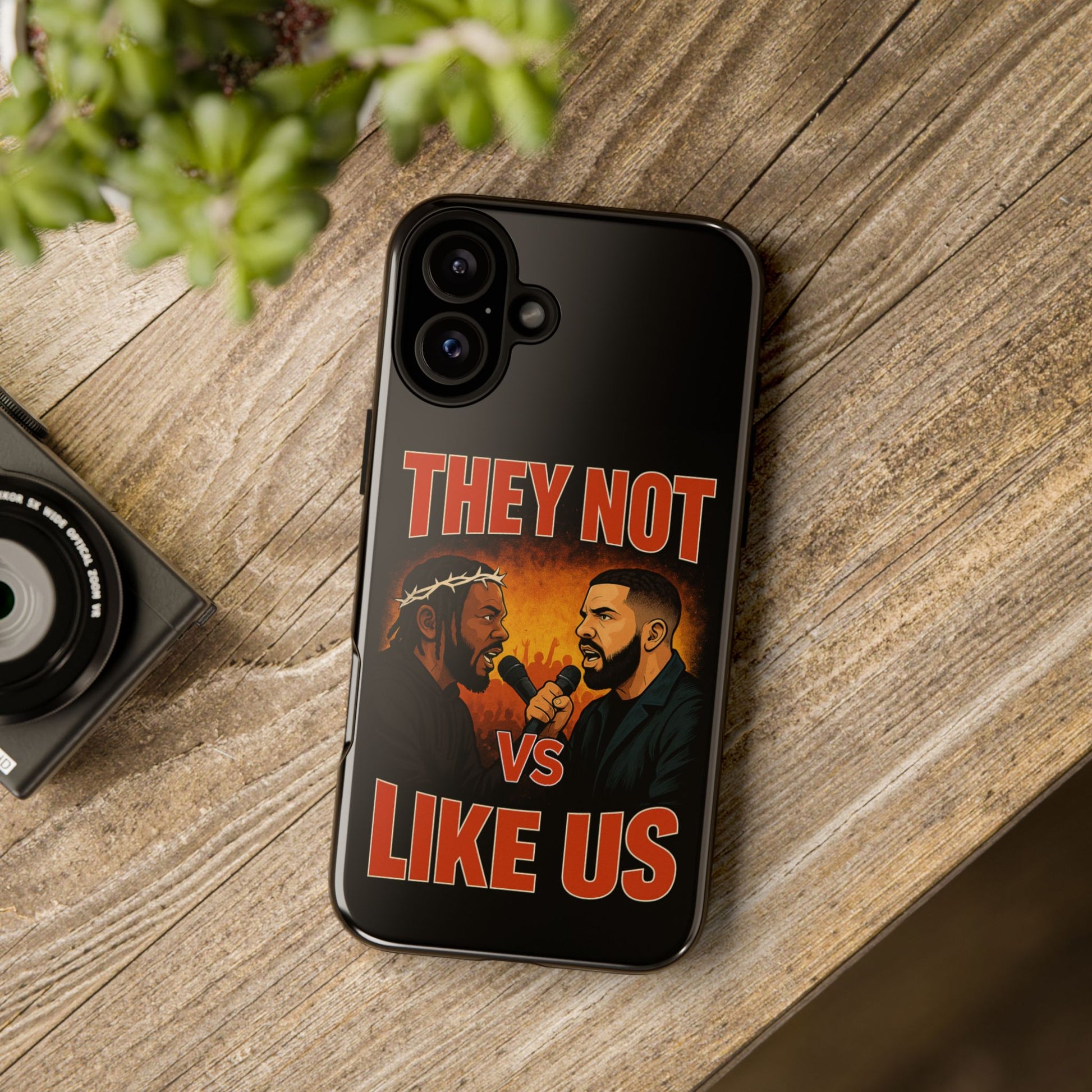 "Tough phone case, durable iPhone cover with funny design, perfect gift for Drake fans.