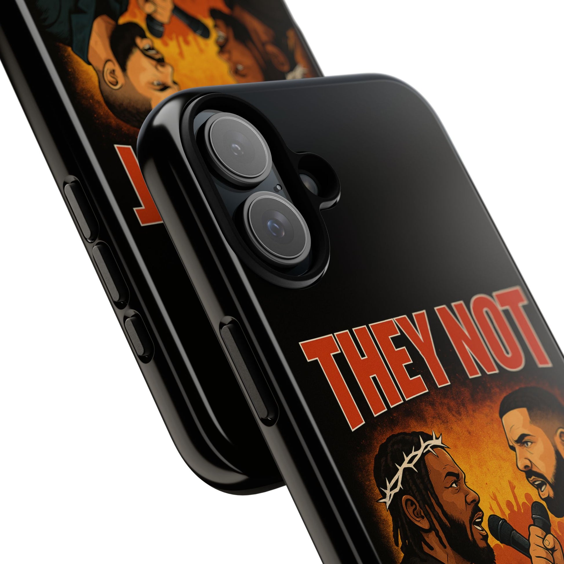 "Tough phone case, durable iPhone cover with funny design, perfect gift for Drake fans.