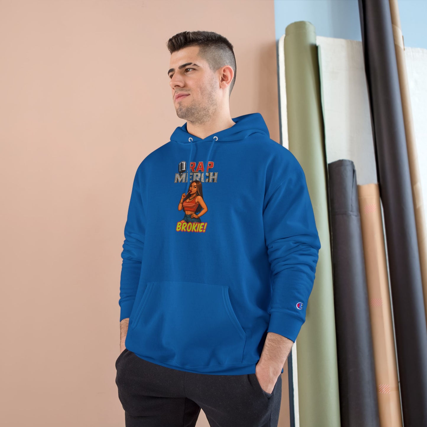 Rap Merch Champion Hoodie - Hip Hop Apparel, Cozy Streetwear, Music Lover Gift, Casual Style, Trendy Outfit