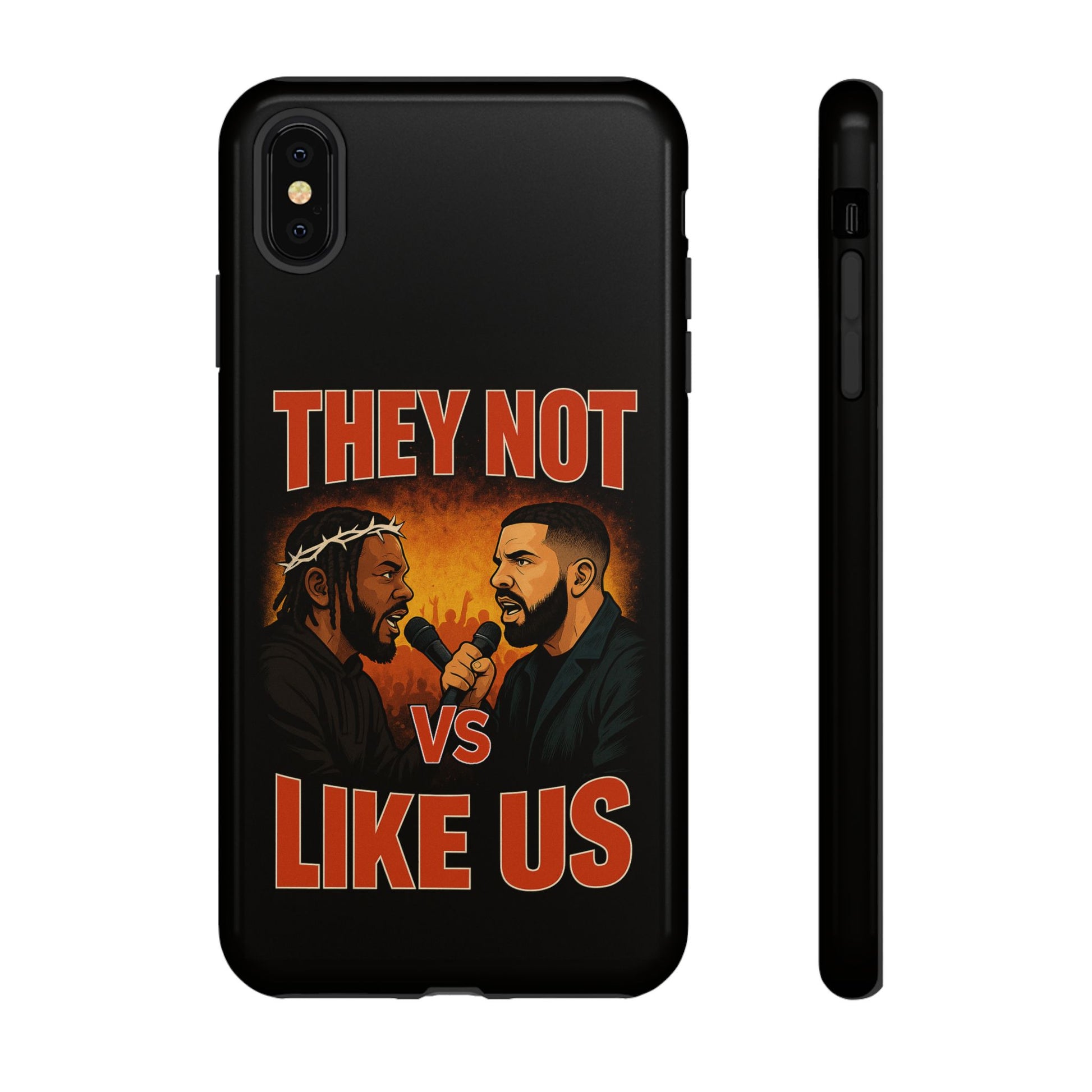 "Tough phone case, durable iPhone cover with funny design, perfect gift for Drake fans.