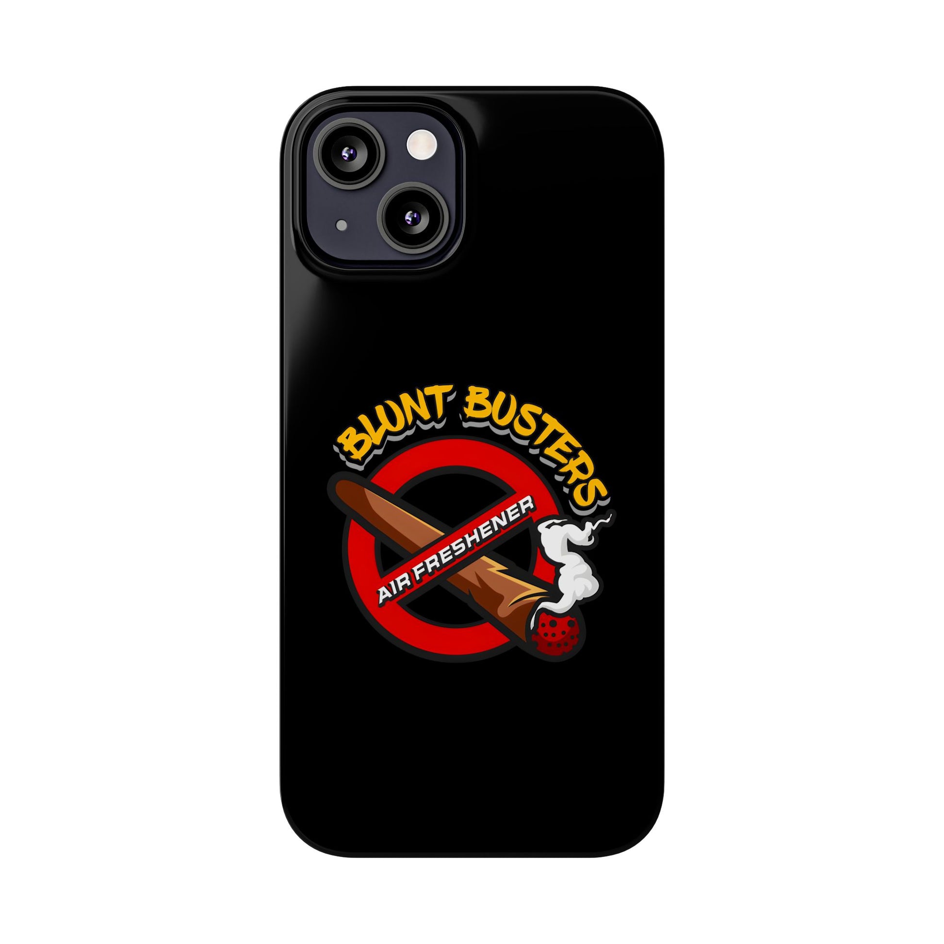 "Slim phone case with Blunt Busters design, trendy protective accessory and fun gift.