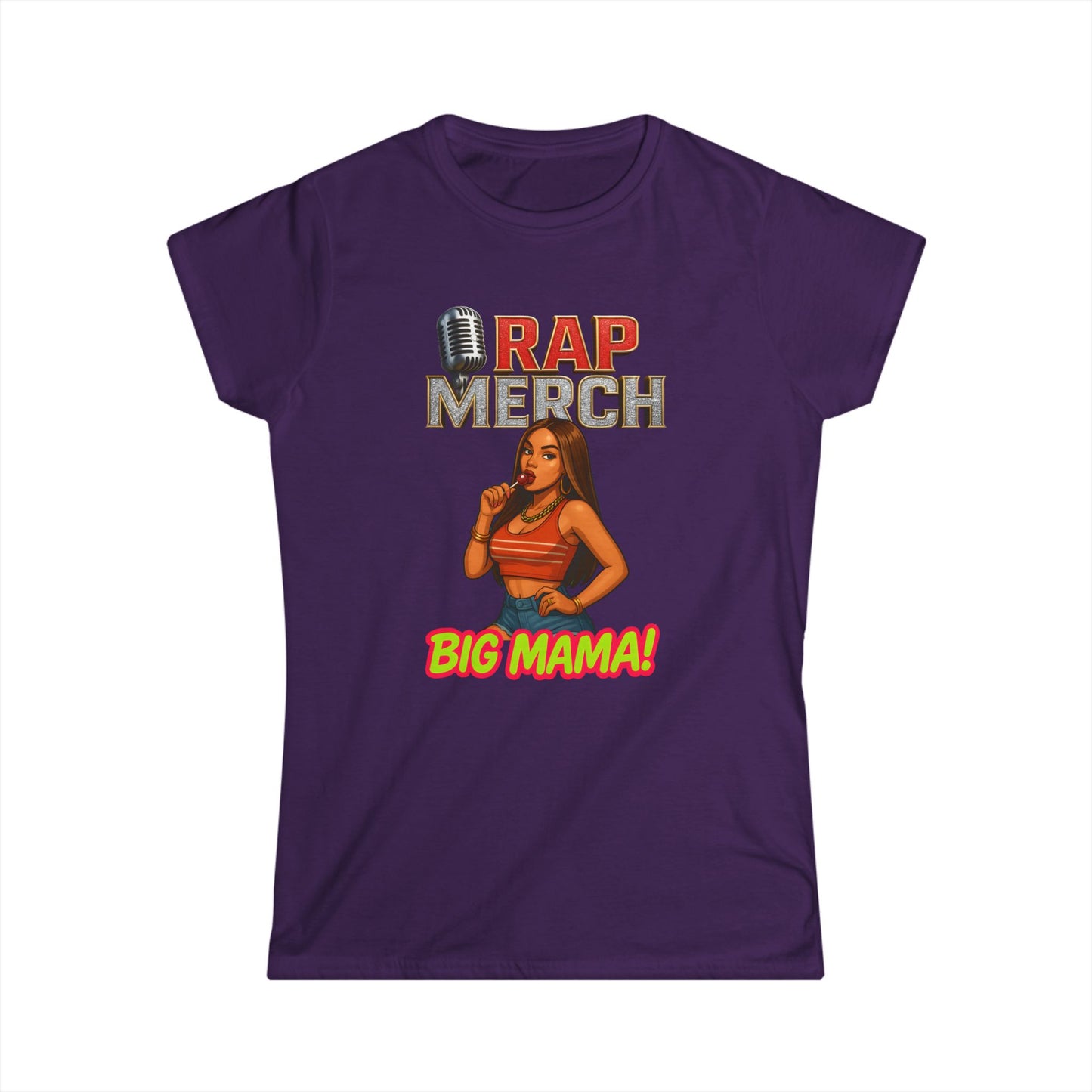 Rap Merch Women's Softstyle Tee - Big Mama Graphic Tee, Hip Hop Fashion, Gift for Music Lovers, Casual Chic Style, Birthday Gift