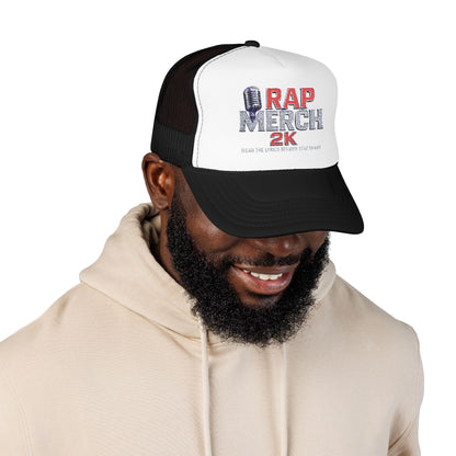 Embroidered Foam Trucker Hat | Retro Rap Merch Cap, Casual Outdoor Gear, Gift for Music Lovers, Streetwear Accessory