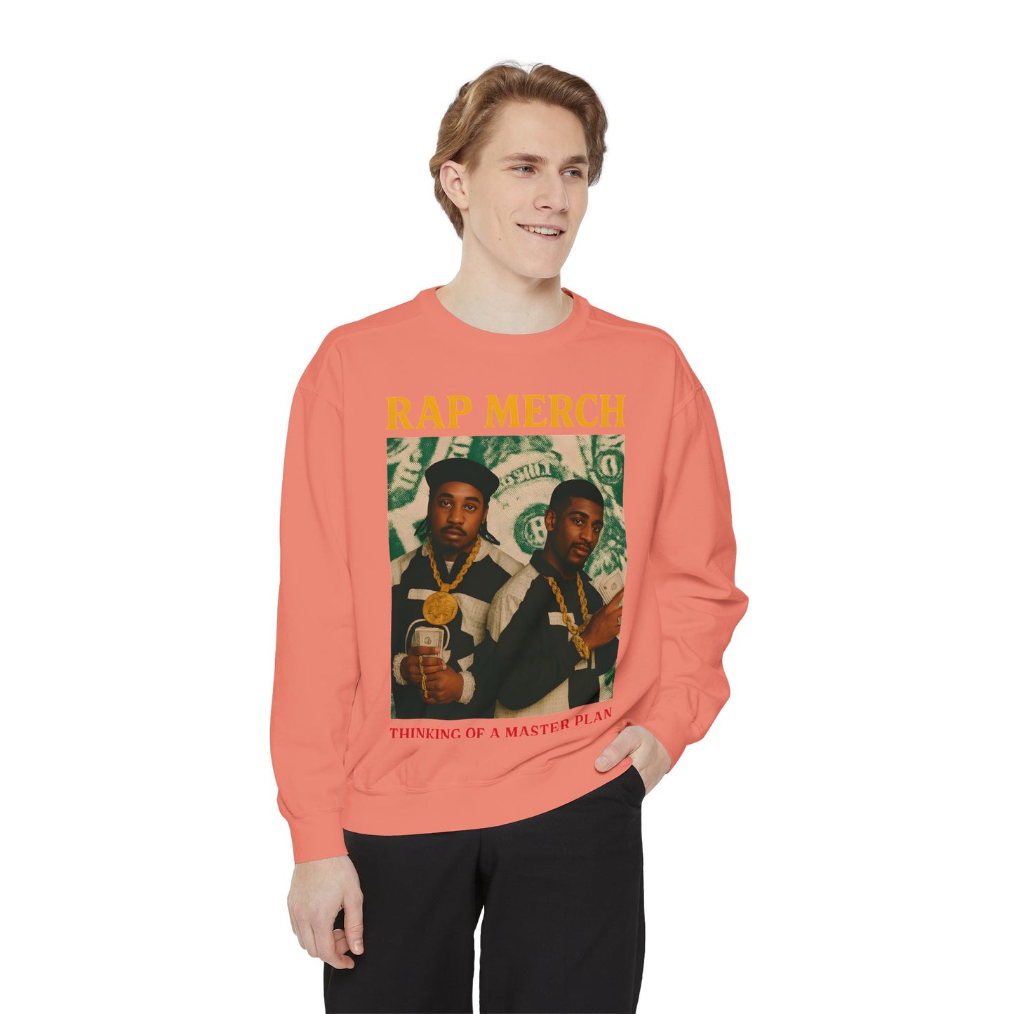 Rap Merch Unisex Garment-Dyed Sweatshirt, Cool Streetwear, Gift for Hip-Hop Fans, Casual Wear, Music Lover's Apparel