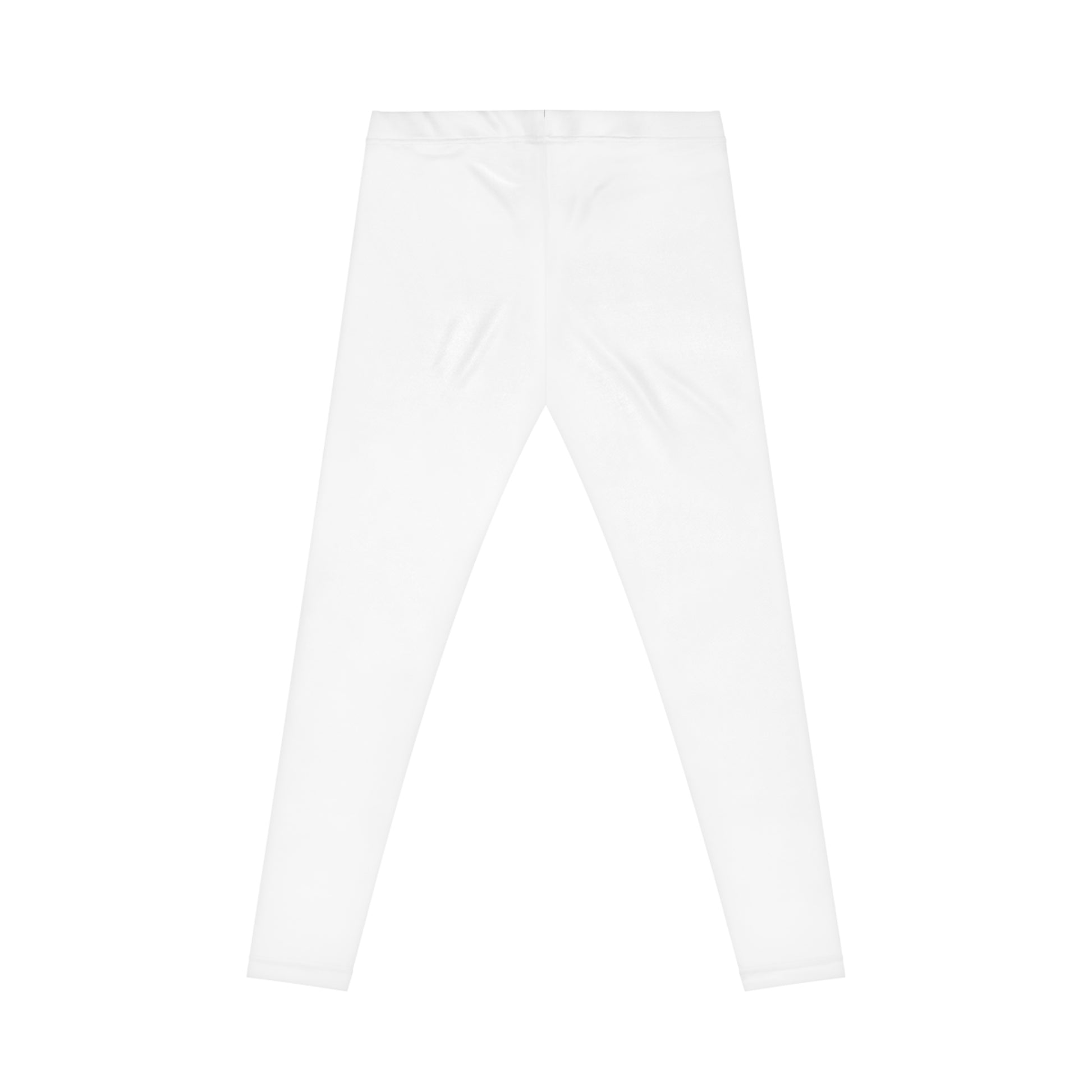 "White high-waisted leggings with bold 'They Not Like Us' design, trendy urban streetwear fit.
