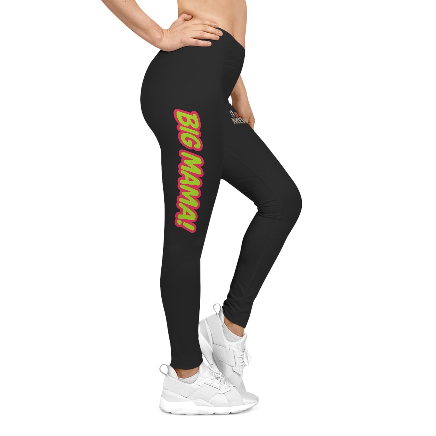 Big Mama Women's Casual Leggings, Stylish AOP Activewear, Comfortable Yoga Pants, Perfect for Fitness, Gifts for Moms and Athletes