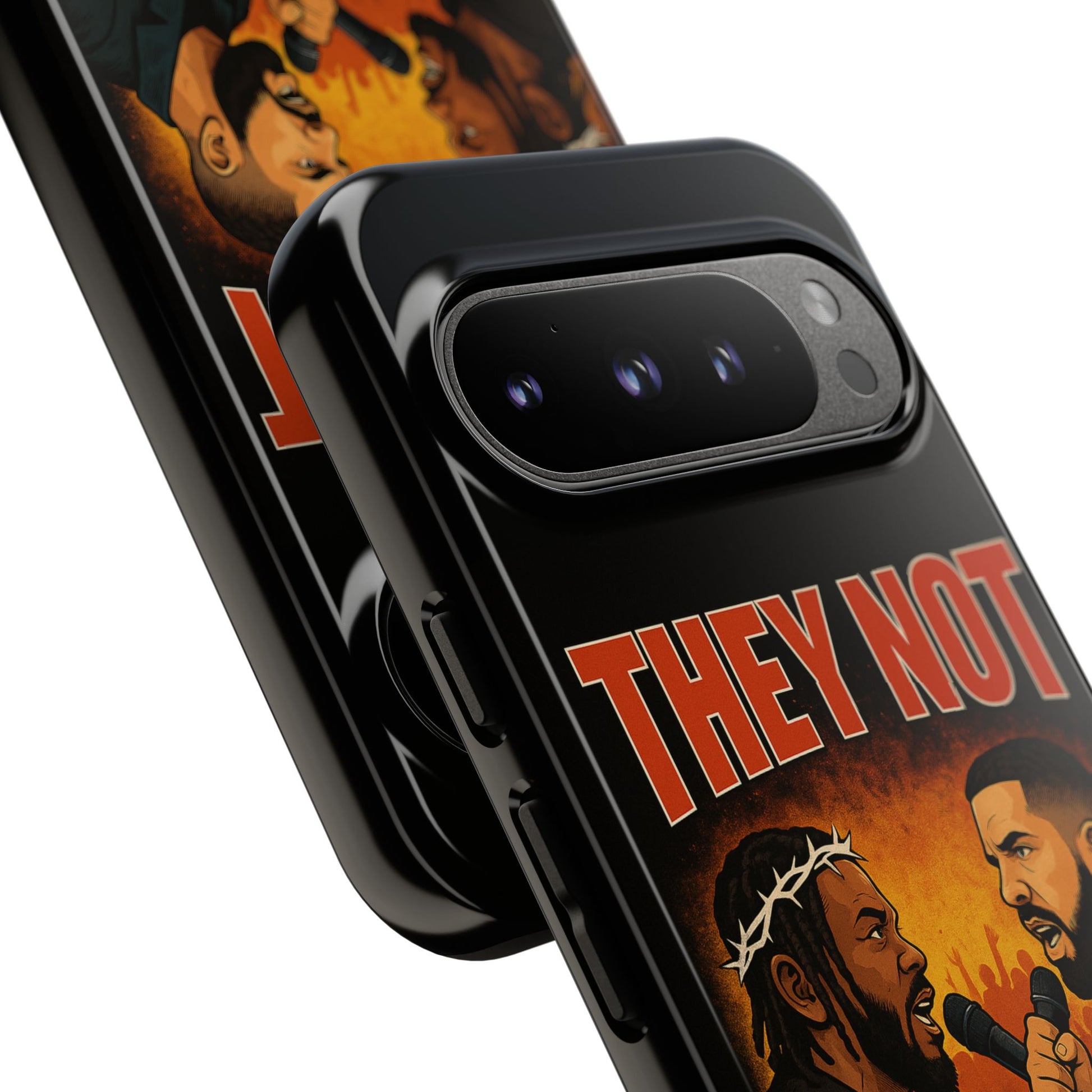"Tough phone case, durable iPhone cover with funny design, perfect gift for Drake fans.