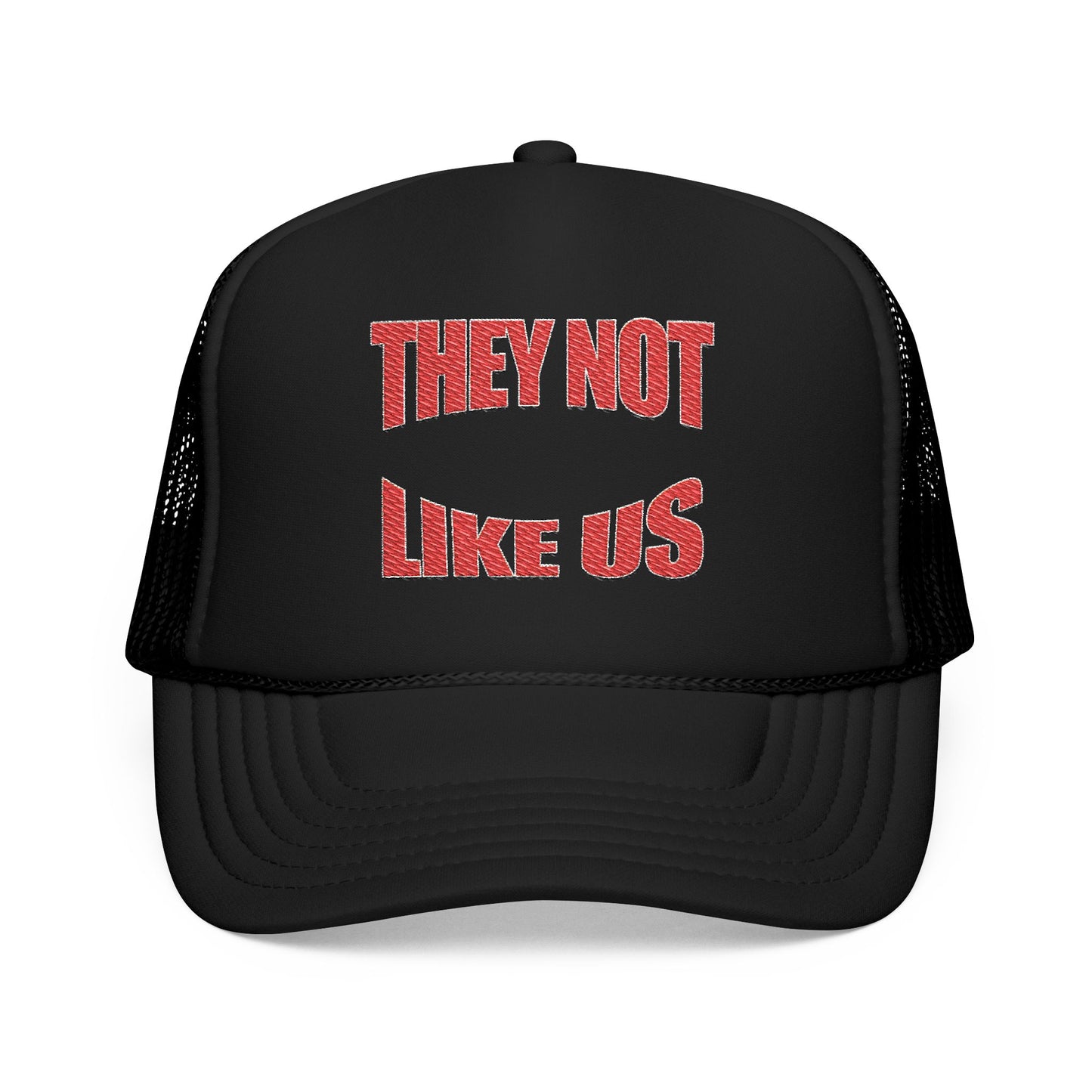 Stylish Foam Trucker Hat with 'THEY NOT LIKE US' Embroidery, Trendy Cap for Outdoor Events, Casual Wear, Gifts, Summer Style