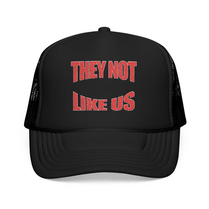 Stylish Foam Trucker Hat with 'THEY NOT LIKE US' Embroidery, Trendy Cap for Outdoor Events, Casual Wear, Gifts, Summer Style