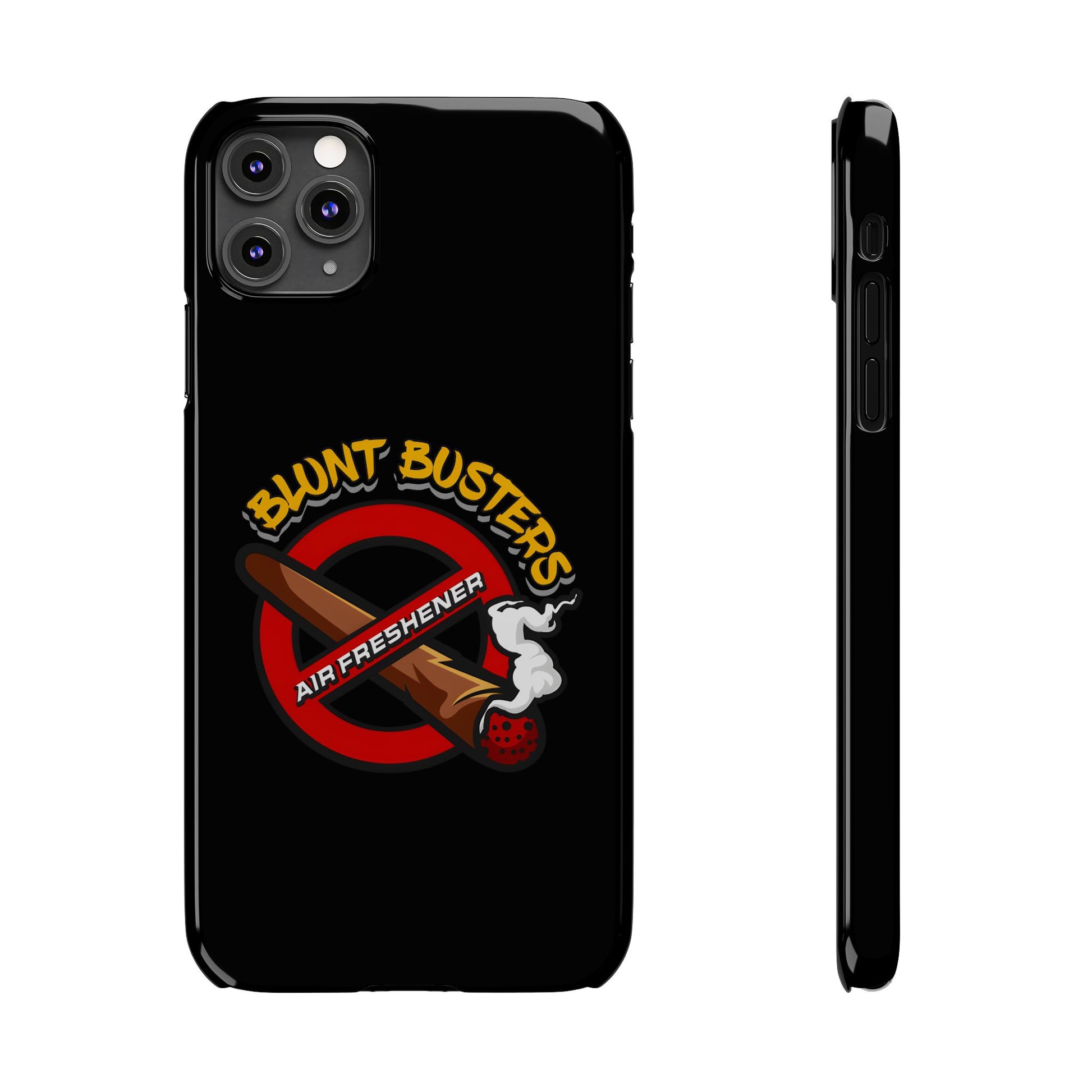 "Slim phone case with Blunt Busters design, trendy protective accessory and fun gift.