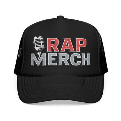 Embroidered Foam Trucker Hat | Retro Rap Merch Cap, Casual Outdoor Gear, Gift for Music Lovers, Streetwear Accessory