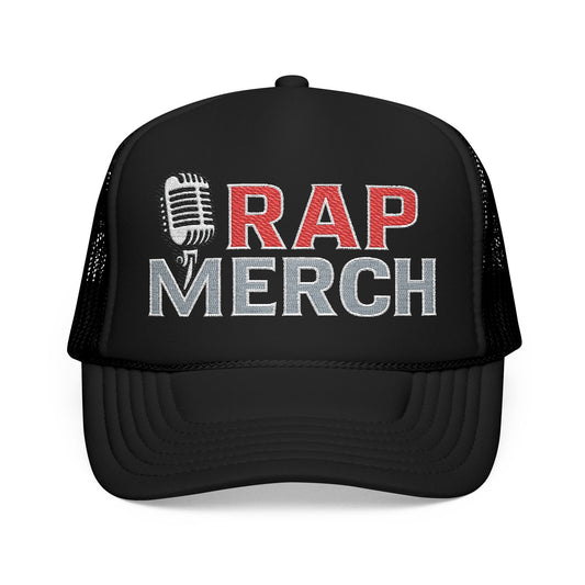 Embroidered Foam Trucker Hat | Retro Rap Merch Cap, Casual Outdoor Gear, Gift for Music Lovers, Streetwear Accessory