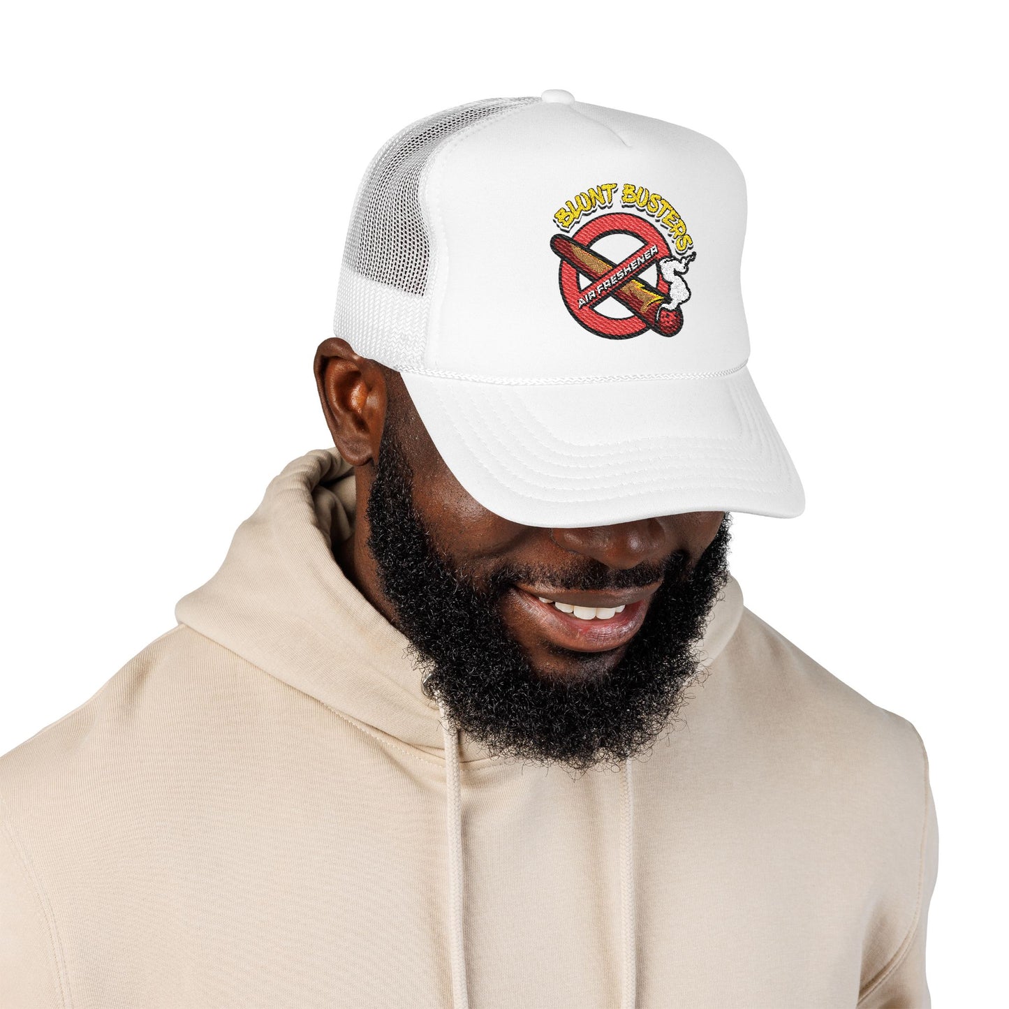 Embroidered Foam Trucker Hat | Retro Rap Merch Cap, Gift for Music Lovers, Festival Accessory