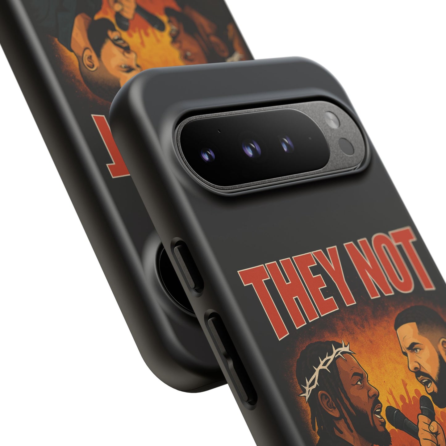 "Tough phone case, durable iPhone cover with funny design, perfect gift for Drake fans.