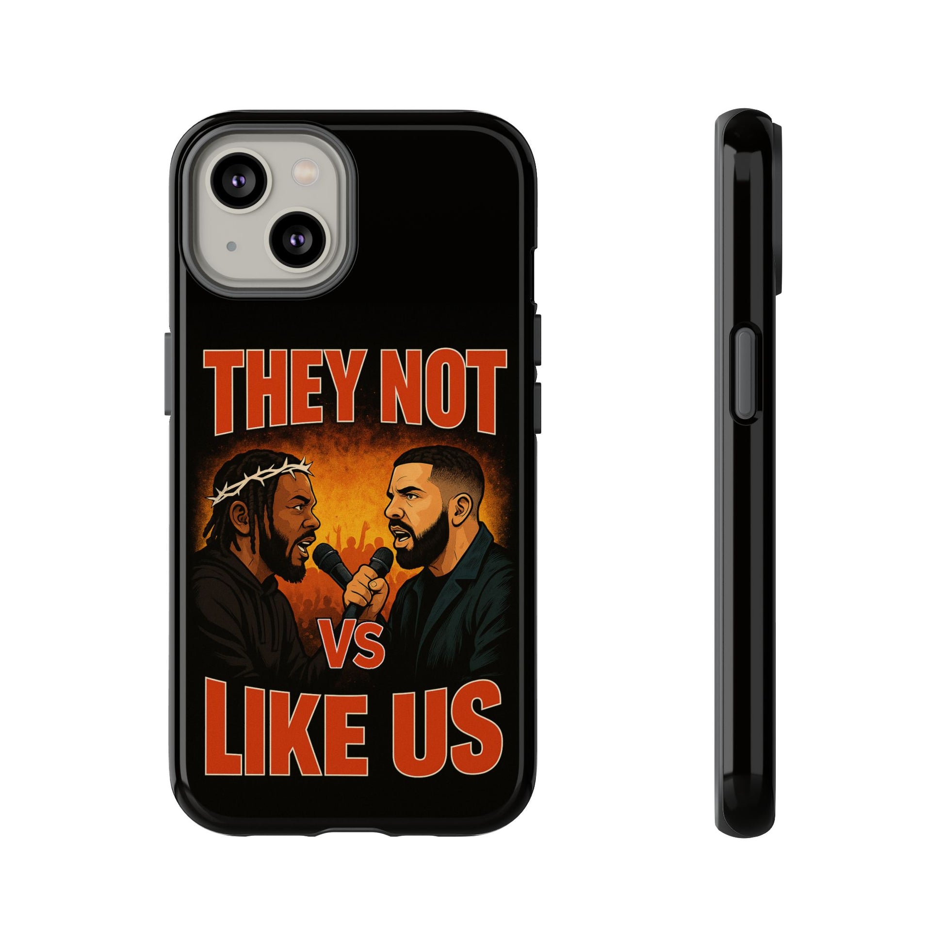 "Tough phone case, durable iPhone cover with funny design, perfect gift for Drake fans.