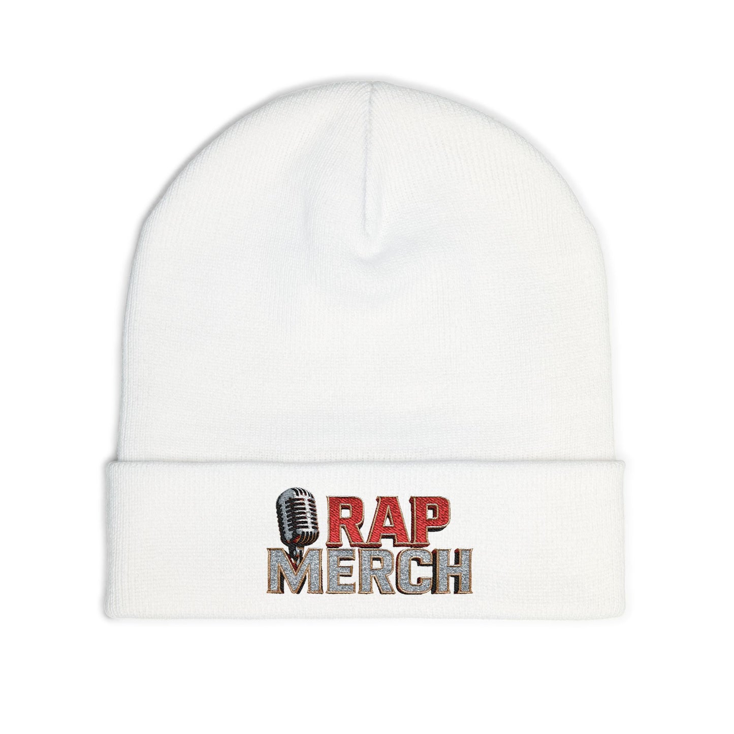 Rap Merch Embroidered Knit Beanie, Hip Hop Accessory, Music Lover Gift, Streetwear Fashion, Winter Warmth, Trendy Headwear