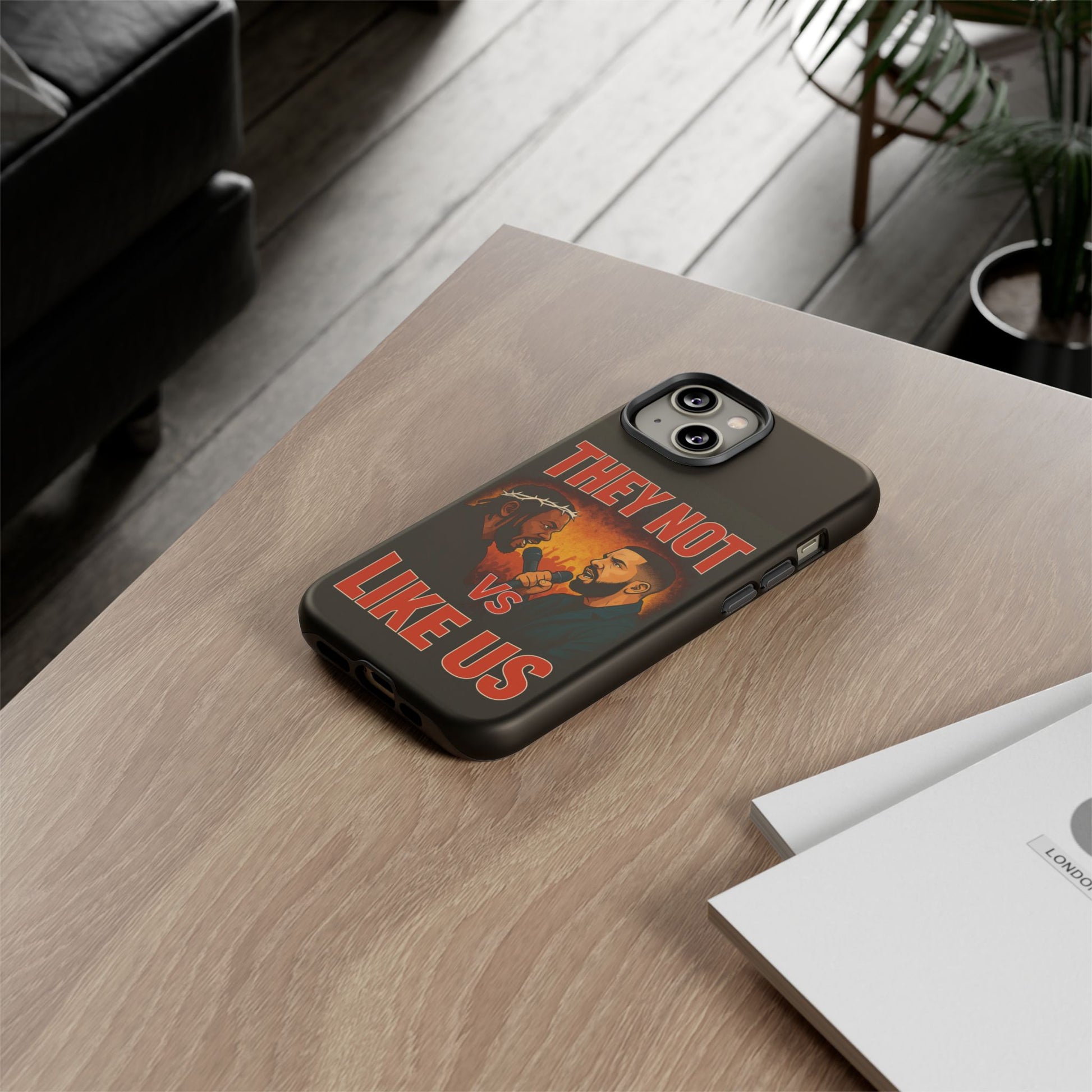"Tough phone case, durable iPhone cover with funny design, perfect gift for Drake fans.