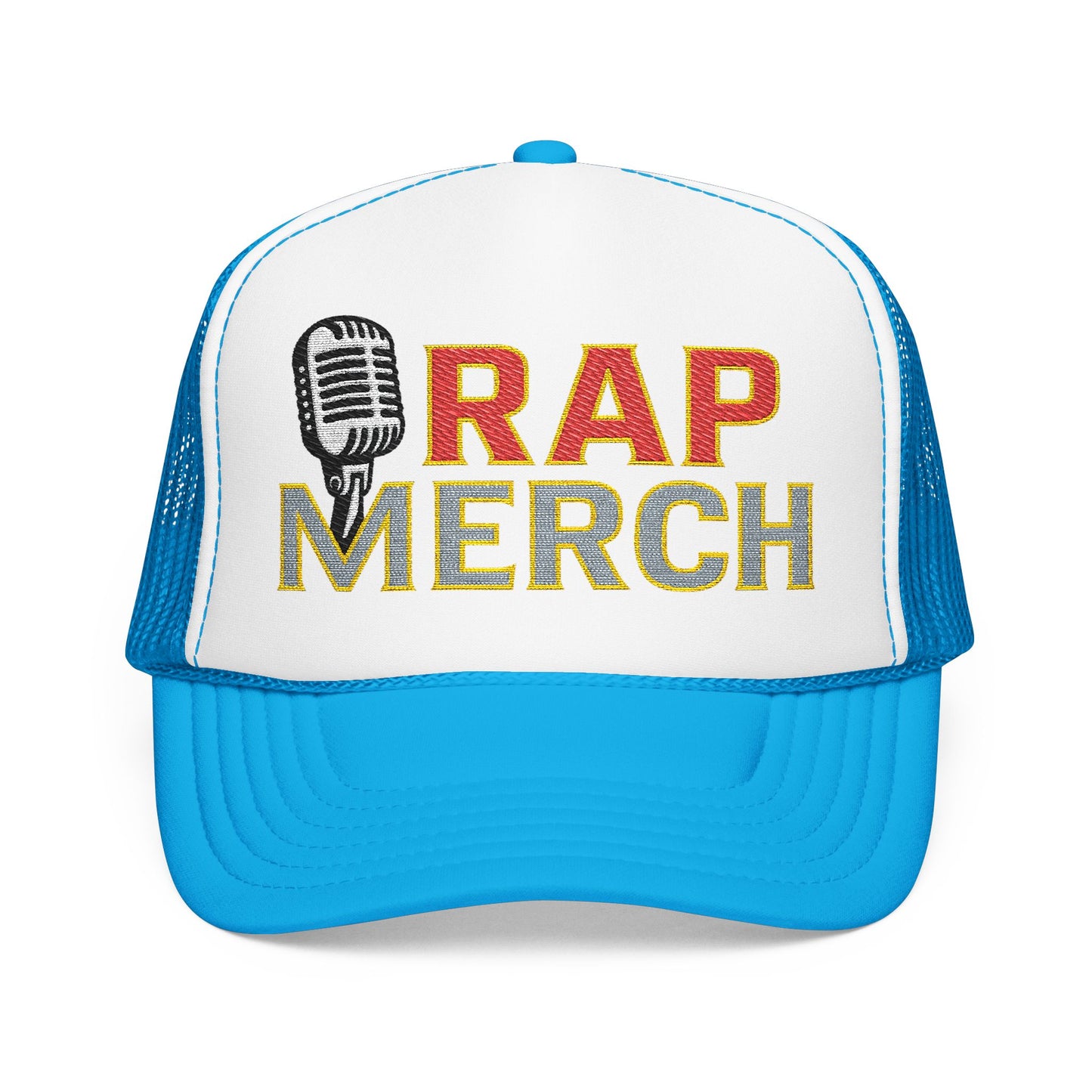 Embroidered Foam Trucker Hat | Retro Rap Merch Cap, Casual Outdoor Gear, Gift for Music Lovers, Streetwear Accessory