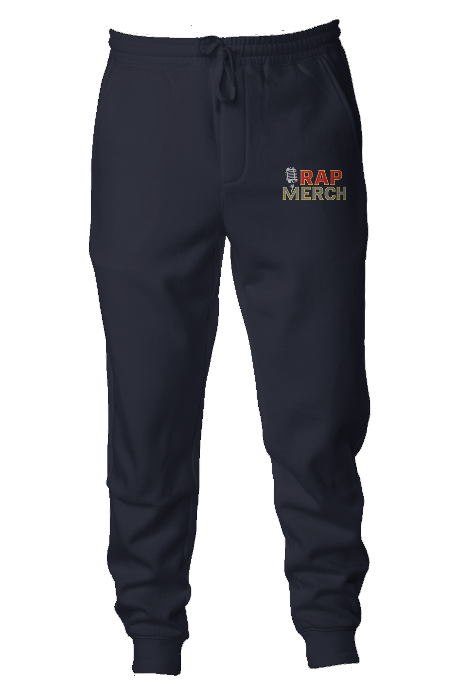Embroidered Retro Flame Gold Trim Rap Merch Logo Joggers