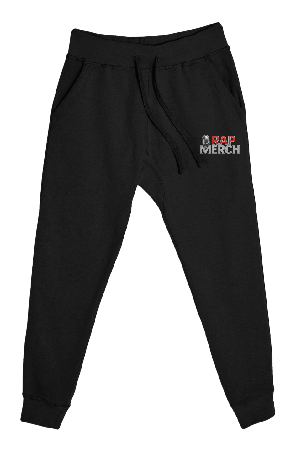Embroidered Retro Flame Gold Trim Rap Merch Logo Joggers