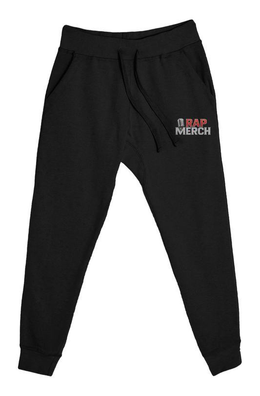 Embroidered Retro Flame Gold Trim Rap Merch Logo Joggers