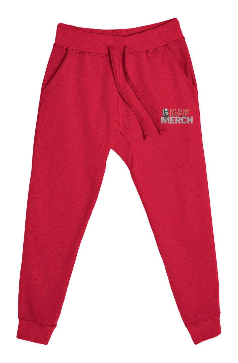Embroidered Retro Flame Gold Trim Rap Merch Logo Joggers