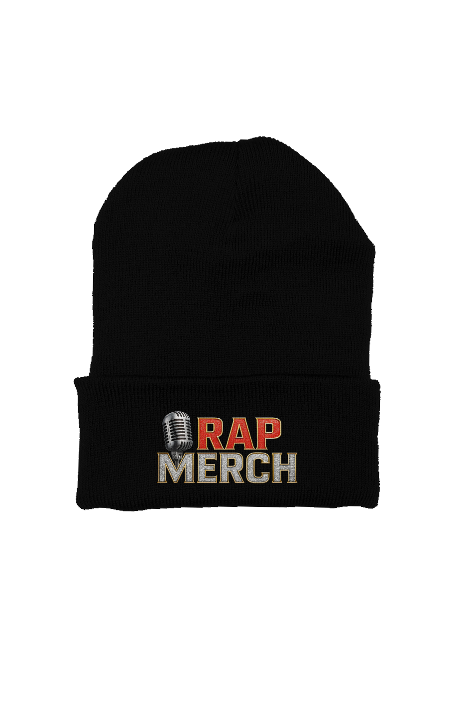 Custom Rapper Banies Rap Merch Golden Trim Embroidered Knit Beanie, Hip Hop Accessory, Musi ...