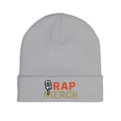 Rap Merch Embroidered Knit Beanie, Hip Hop Accessory, Music Lover Gift, Streetwear Fashion, Winter Warmth, Trendy Headwear