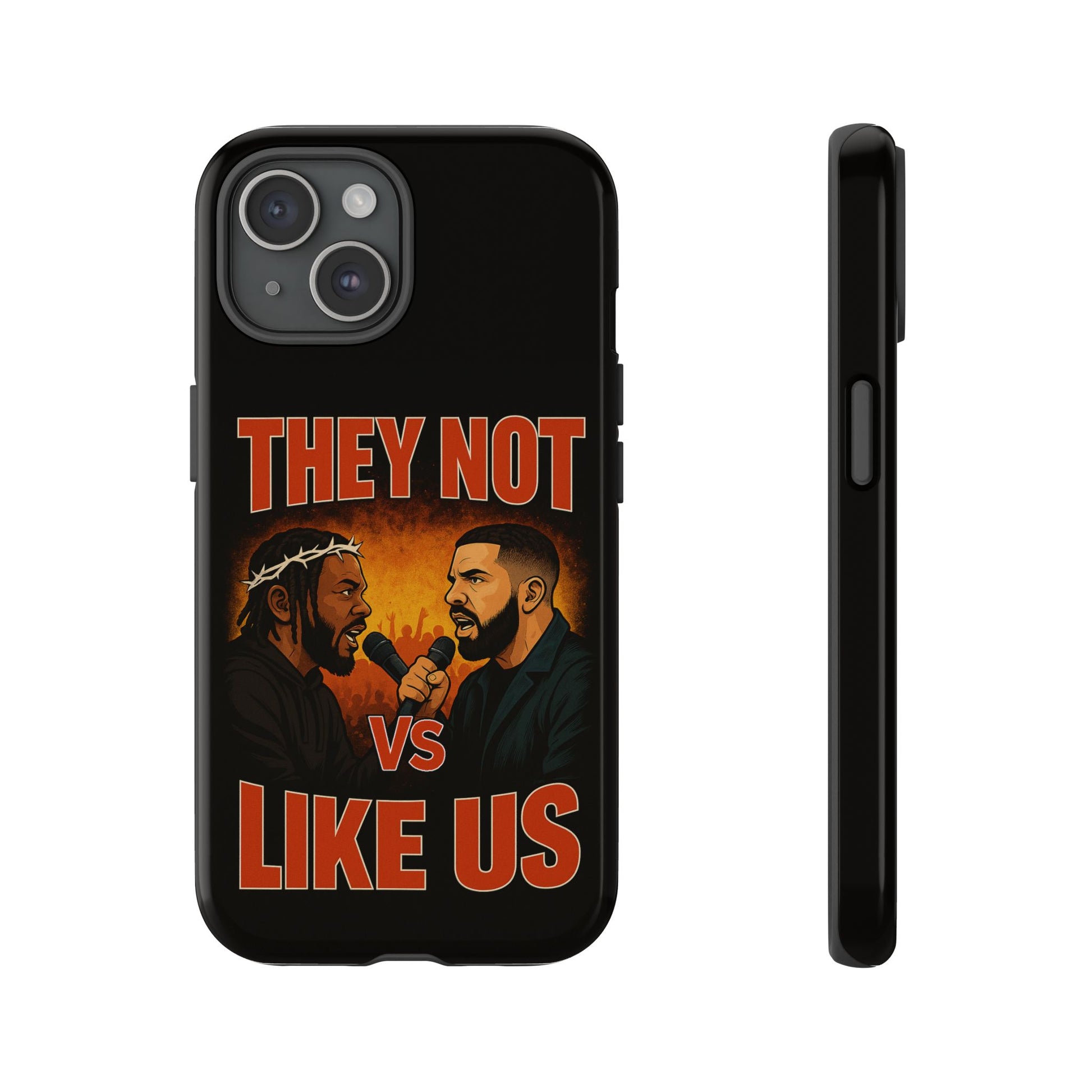 "Tough phone case, durable iPhone cover with funny design, perfect gift for Drake fans.