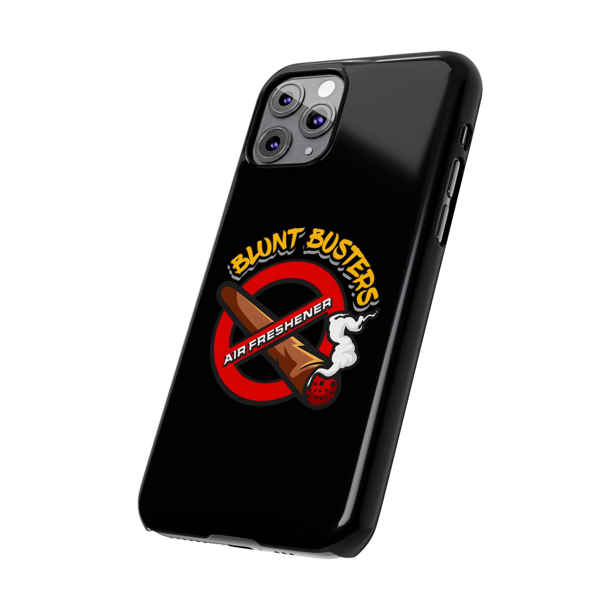 "Slim phone case with Blunt Busters design, trendy protective accessory and fun gift.