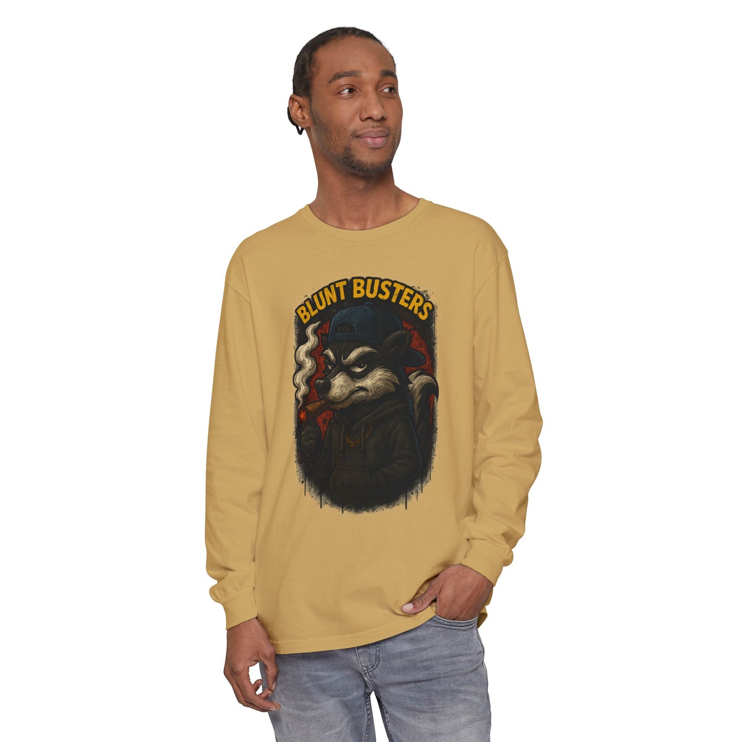 Retro Cartoon Long Sleeve T-Shirt for Casual Wear, Hipster Gift, Streetwear Style, Unisex Fashion, Graphic Tees, Blunt Busters Design